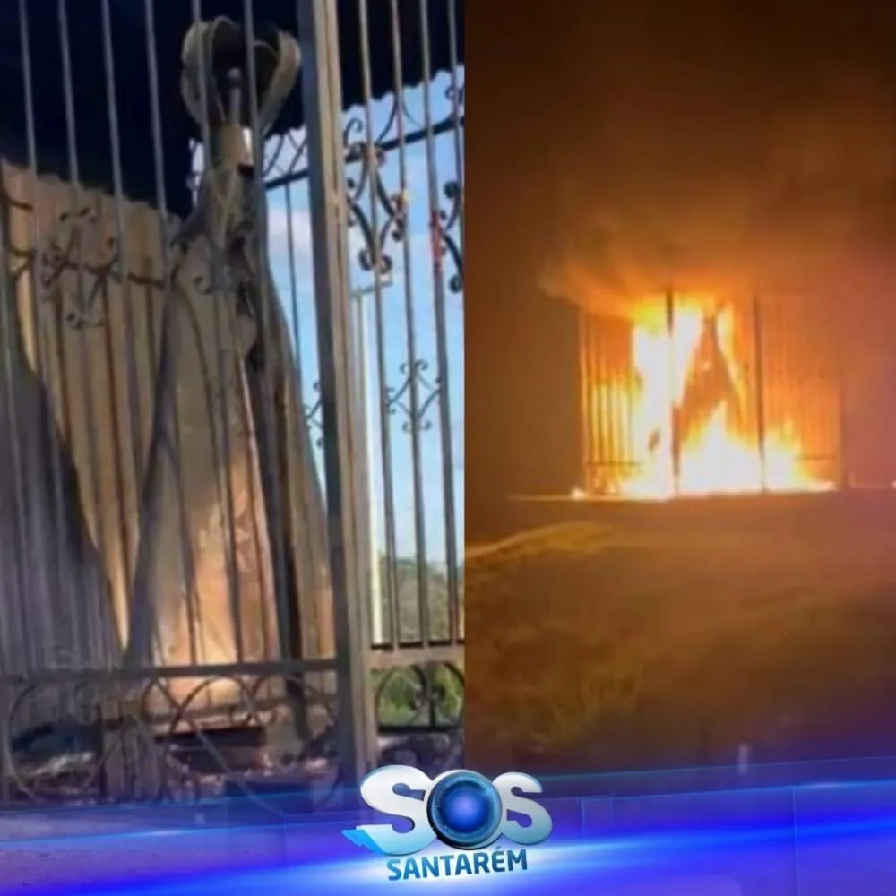 Criminosos ateiam fogo em imagem de Nossa Senhora Aparecida, no Pará
